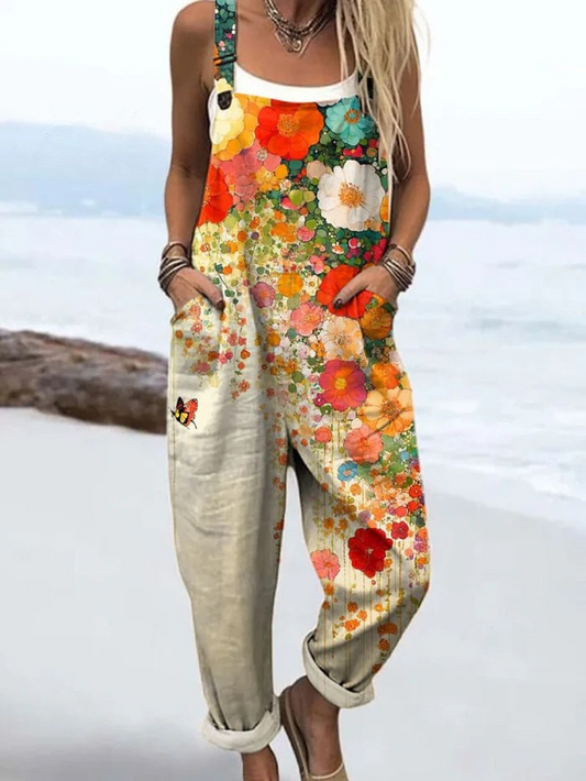 Leah | Vintage Floral Jumpsuit for Women