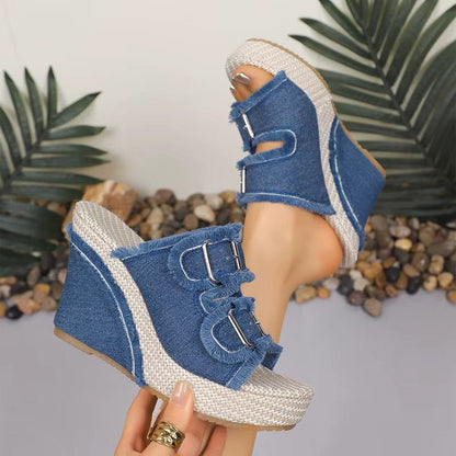 Bethany | Women's Adjustable Buckle Wedge Sandals