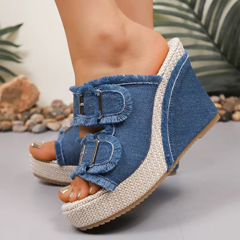 Bethany | Women's Adjustable Buckle Wedge Sandals