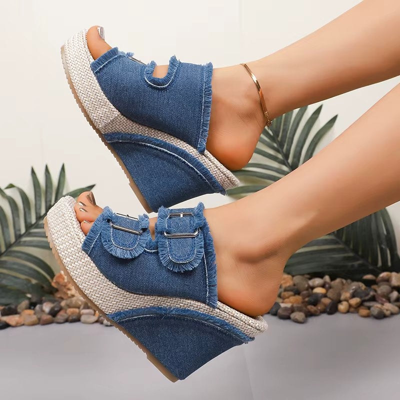 Bethany | Women's Adjustable Buckle Wedge Sandals