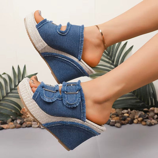 Bethany | Women's Adjustable Buckle Wedge Sandals
