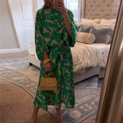 Ashley™ | Two-Piece Printed Set with Lantern Sleeves