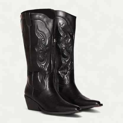 Angie | Western Calf High Pointed Toe Boots for Women