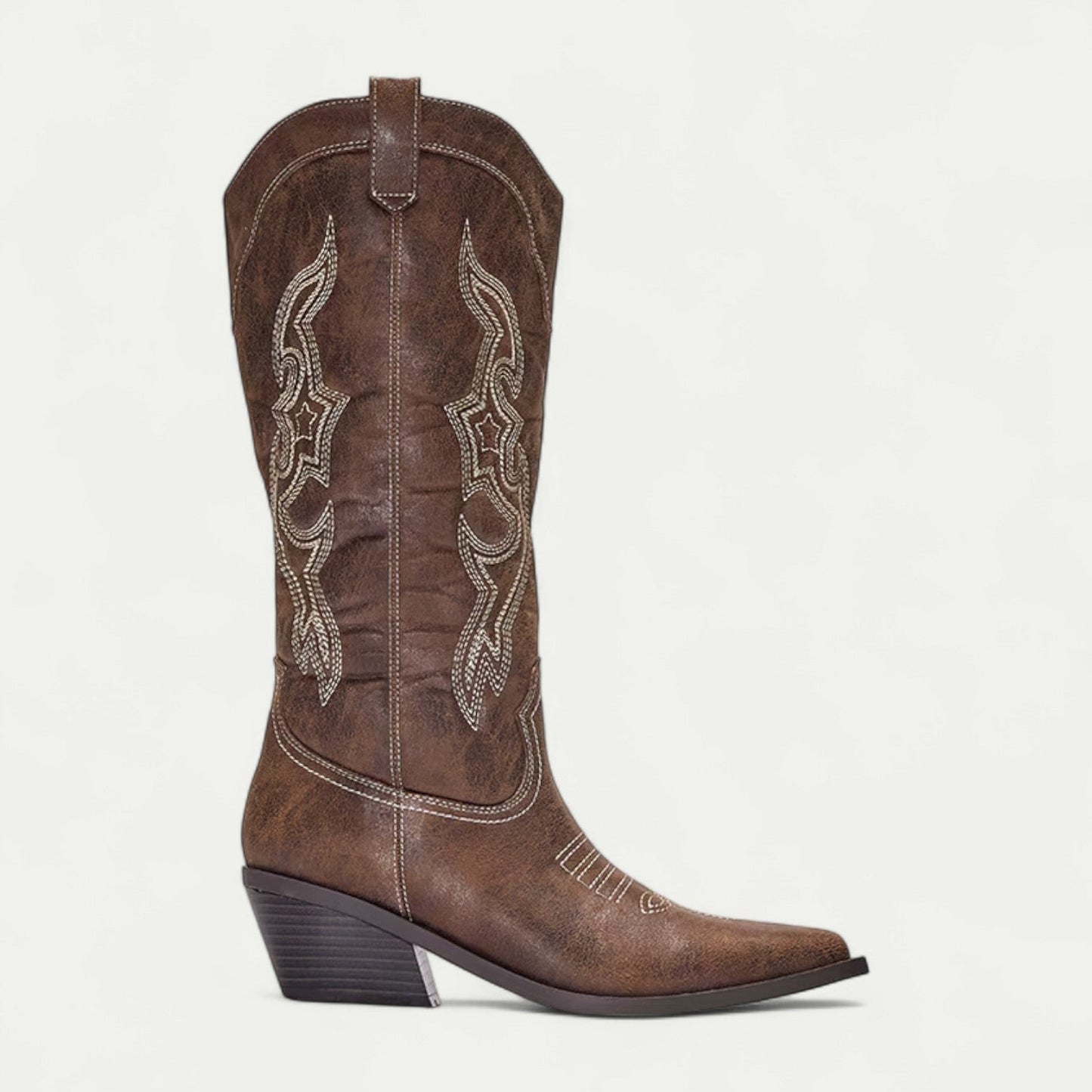 Angie | Western Calf High Pointed Toe Boots for Women