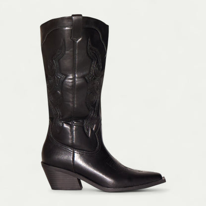 Angie | Western Calf High Pointed Toe Boots for Women