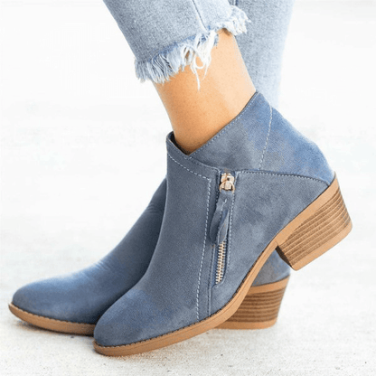 Riley | Womenâs Ankle Boots â Side-Zip Design with Low Heel