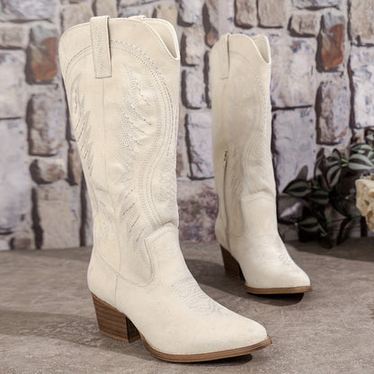 Faith | Womenâs Suede Cowboy Boots with Block Heel