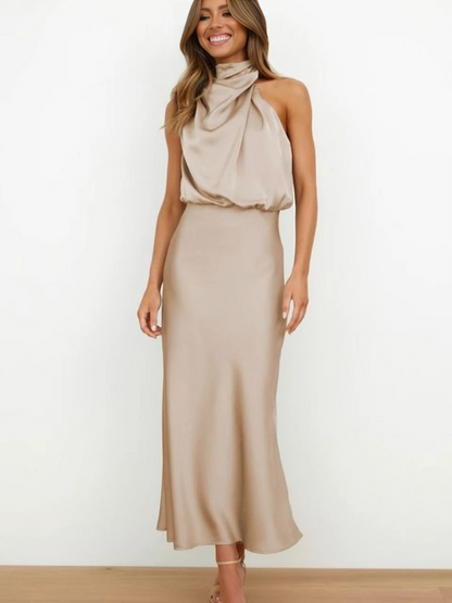 Lacey | Refined Halter Evening Dress
