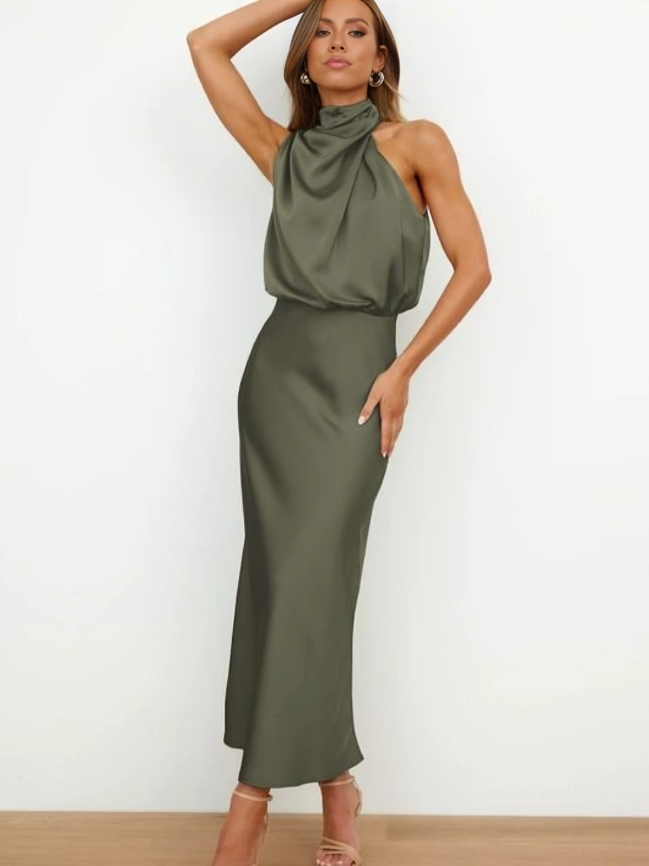 Lacey | Refined Halter Evening Dress