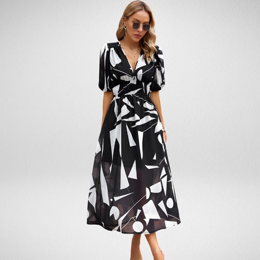 Paisley | Women's V Neck Flowy Refined Dress