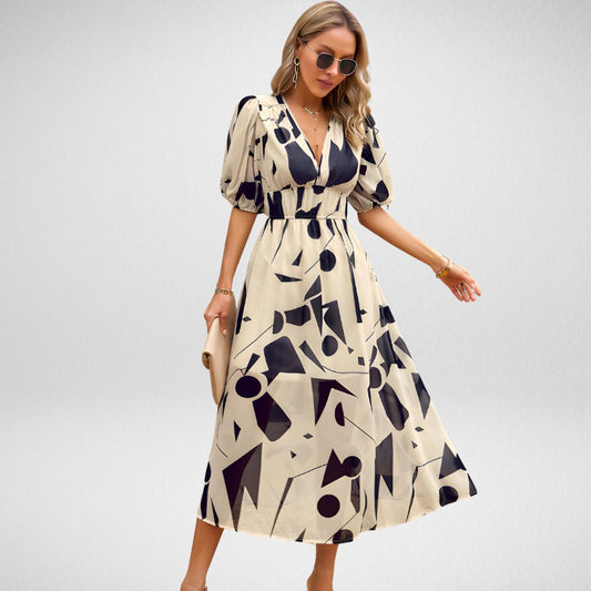 Paisley | Women's V Neck Flowy Refined Dress