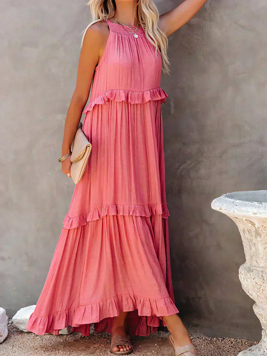 Serenity | Refined No-Sleeve Dress with Ruffles