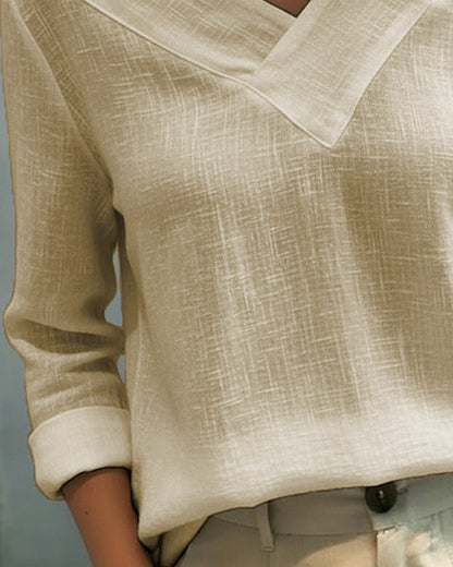 Nadia | Women's Asymmetric V-Neck Long Sleeve Top
