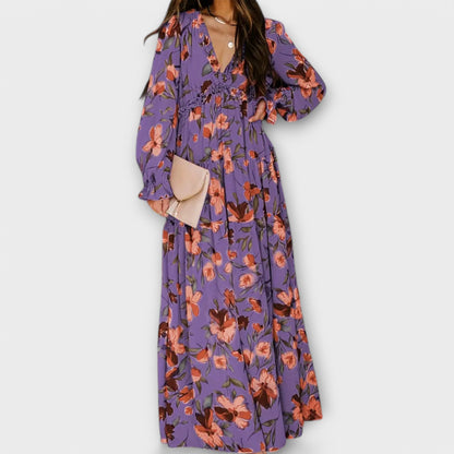 Paislee | Floral V-Neck Maxi Dress