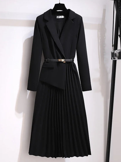 Ivy | Women's Belted Pleated Mid-Length Dress