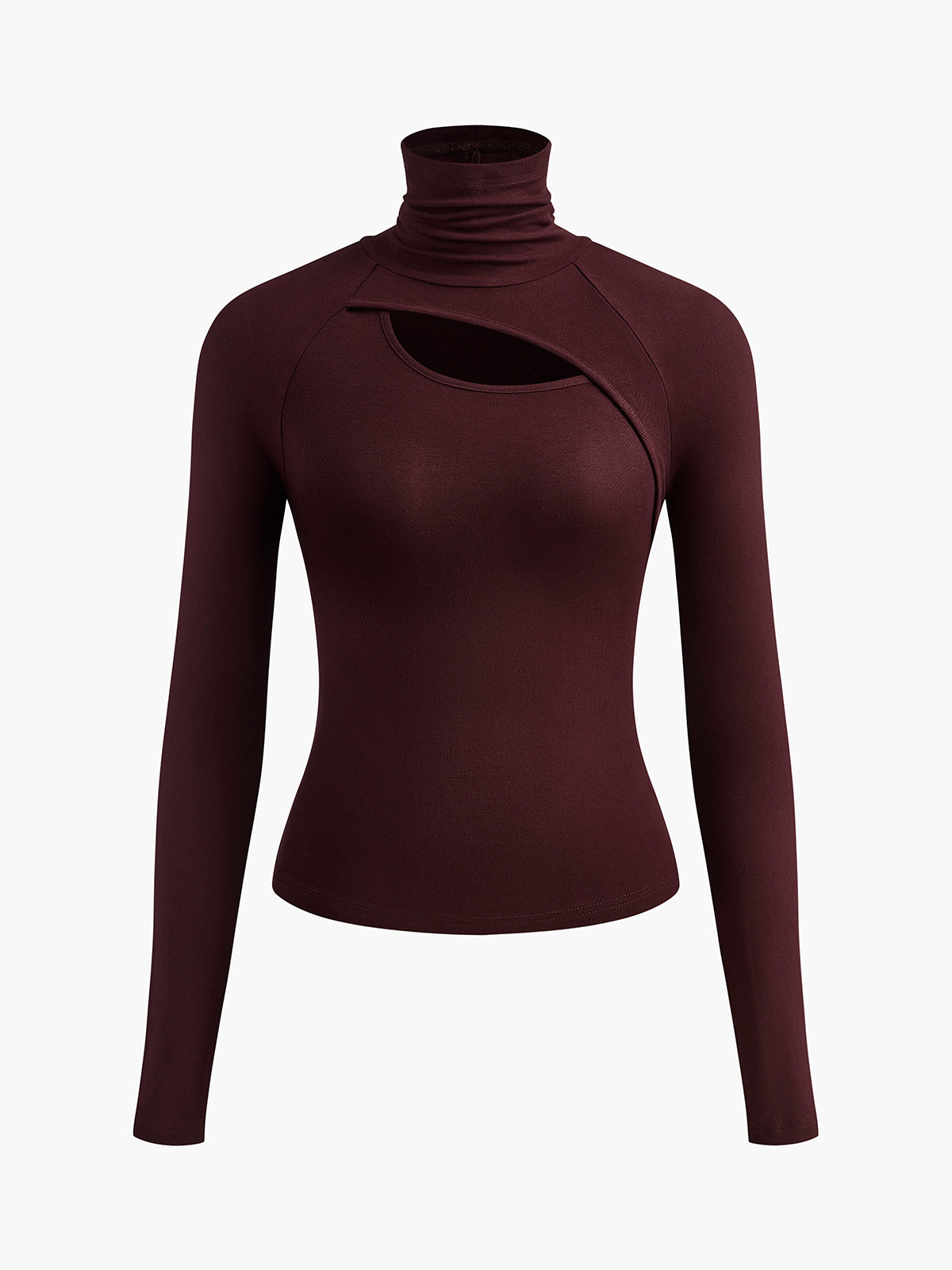 Delilah | Women's Turtleneck Cutout Top Long Sleeve Fitted Going Out Top