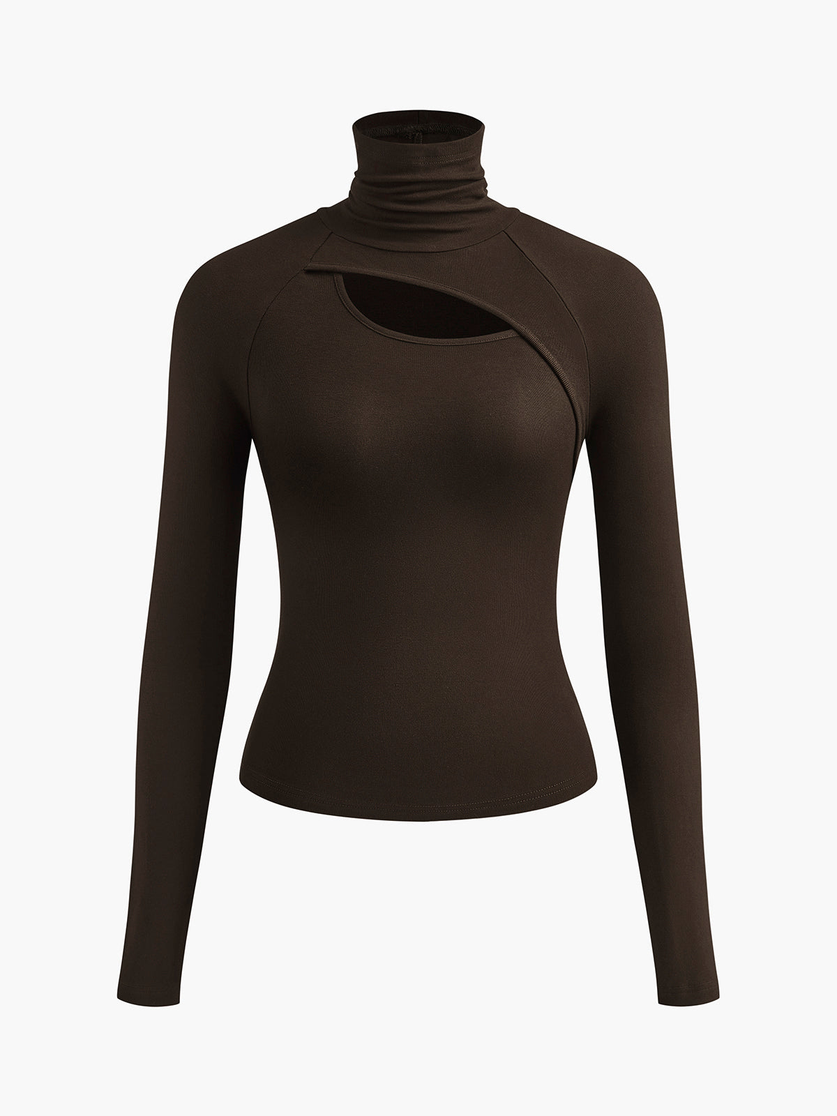 Delilah | Women's Turtleneck Cutout Top Long Sleeve Fitted Going Out Top