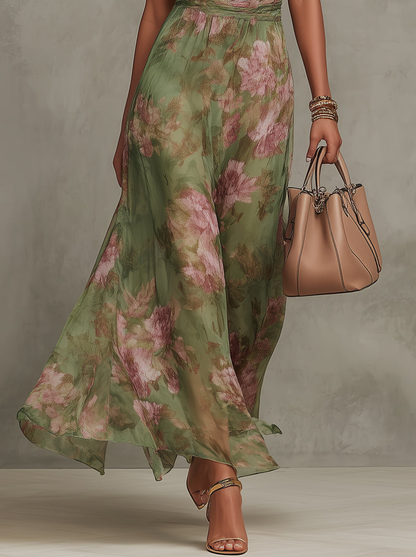 Kendra | Women's Floral Halter Neck Maxi Dress