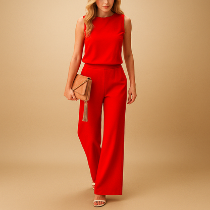 Claire | Women's No-Sleeve Wide-Leg Jumpsuit