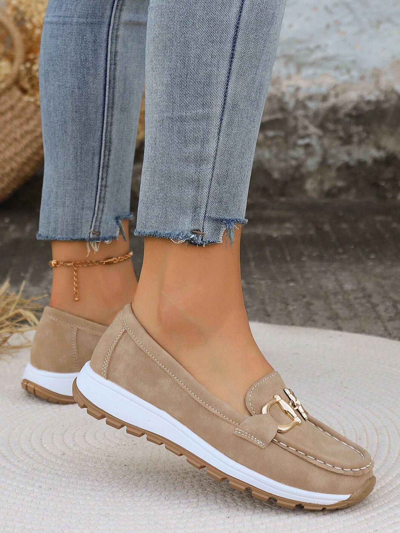 Stacy | Women's Gold Buckle Comfort Loafers