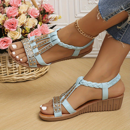 Isabella | Women's Rhinestone Woven Sandals