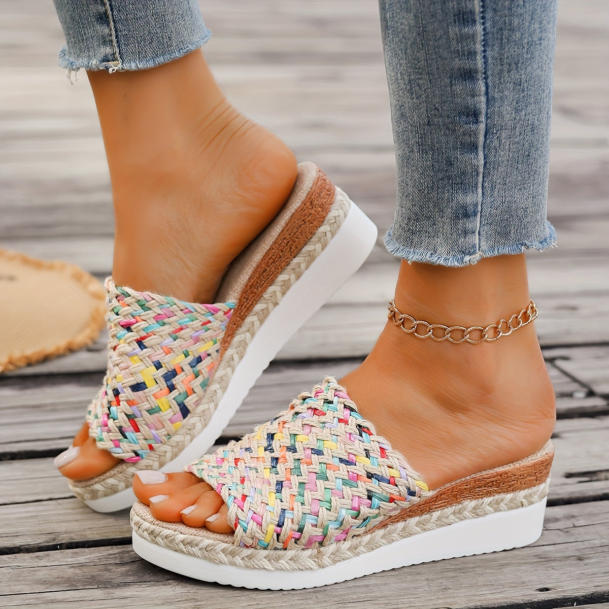 Alicia | Women's Woven Wedge Sandals