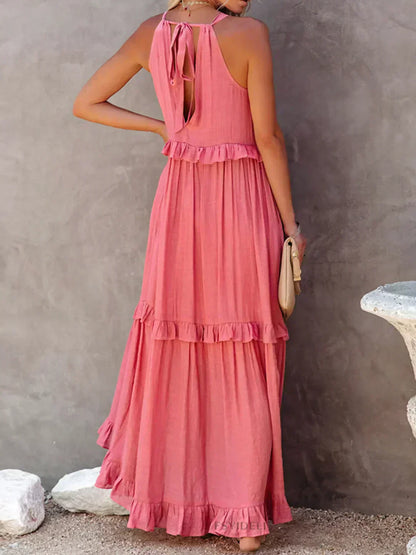 Serenity | Refined No-Sleeve Dress with Ruffles