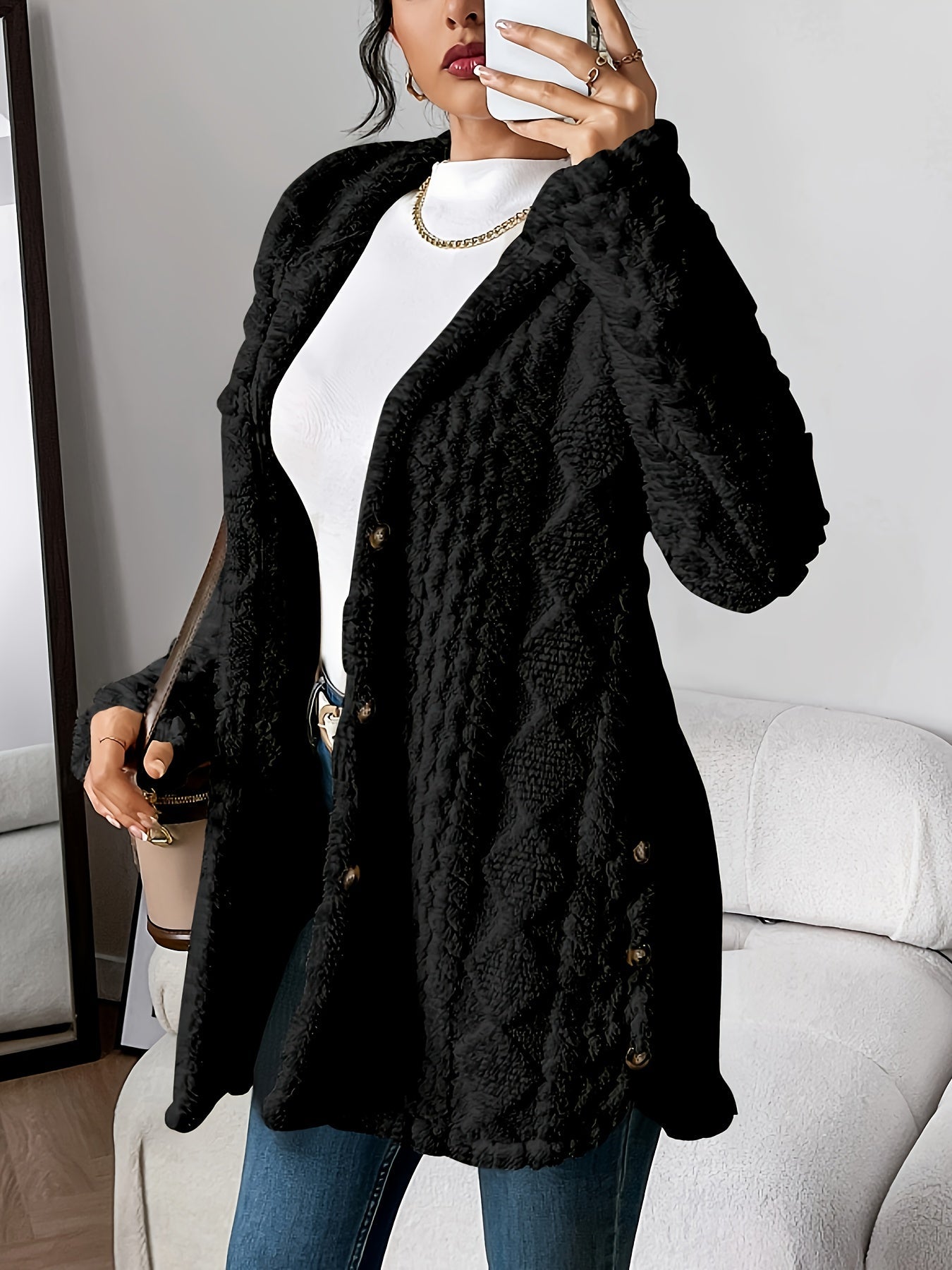 Melissa | Velvety Hooded Cardigan