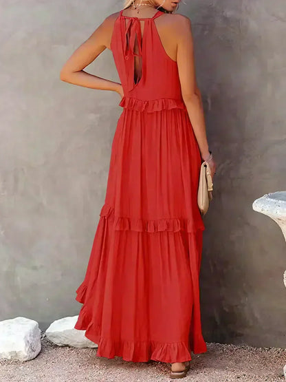 Serenity | Refined No-Sleeve Dress with Ruffles