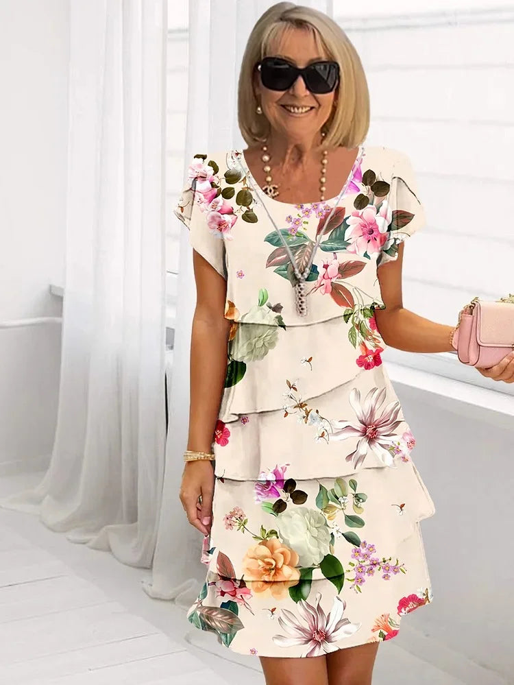 Piper | Ruffled Floral Pleated Dress
