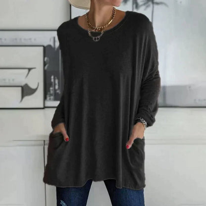 Amber | Women's Oversized Long Sleeve Tunic Top with Pockets