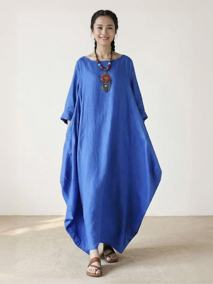 Willow | Women's Oversized Bohemian Maxi Dress with 3/4 Sleeves