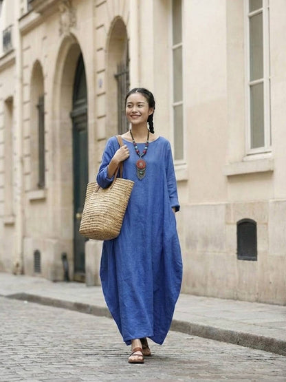 Willow | Women's Oversized Bohemian Maxi Dress with 3/4 Sleeves