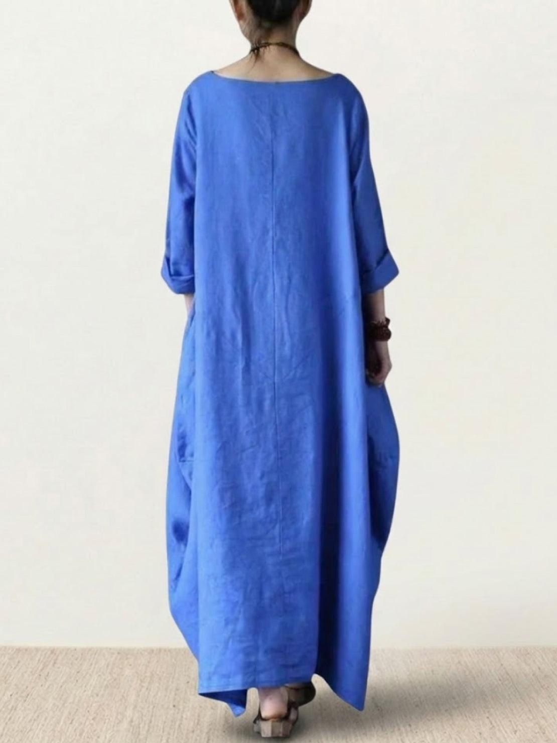 Willow | Women's Oversized Bohemian Maxi Dress with 3/4 Sleeves