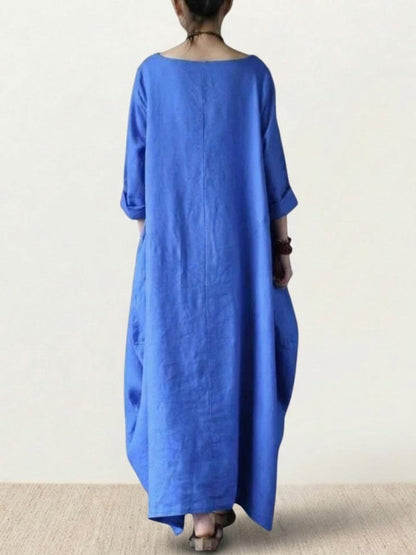 Willow | Women's Oversized Bohemian Maxi Dress with 3/4 Sleeves