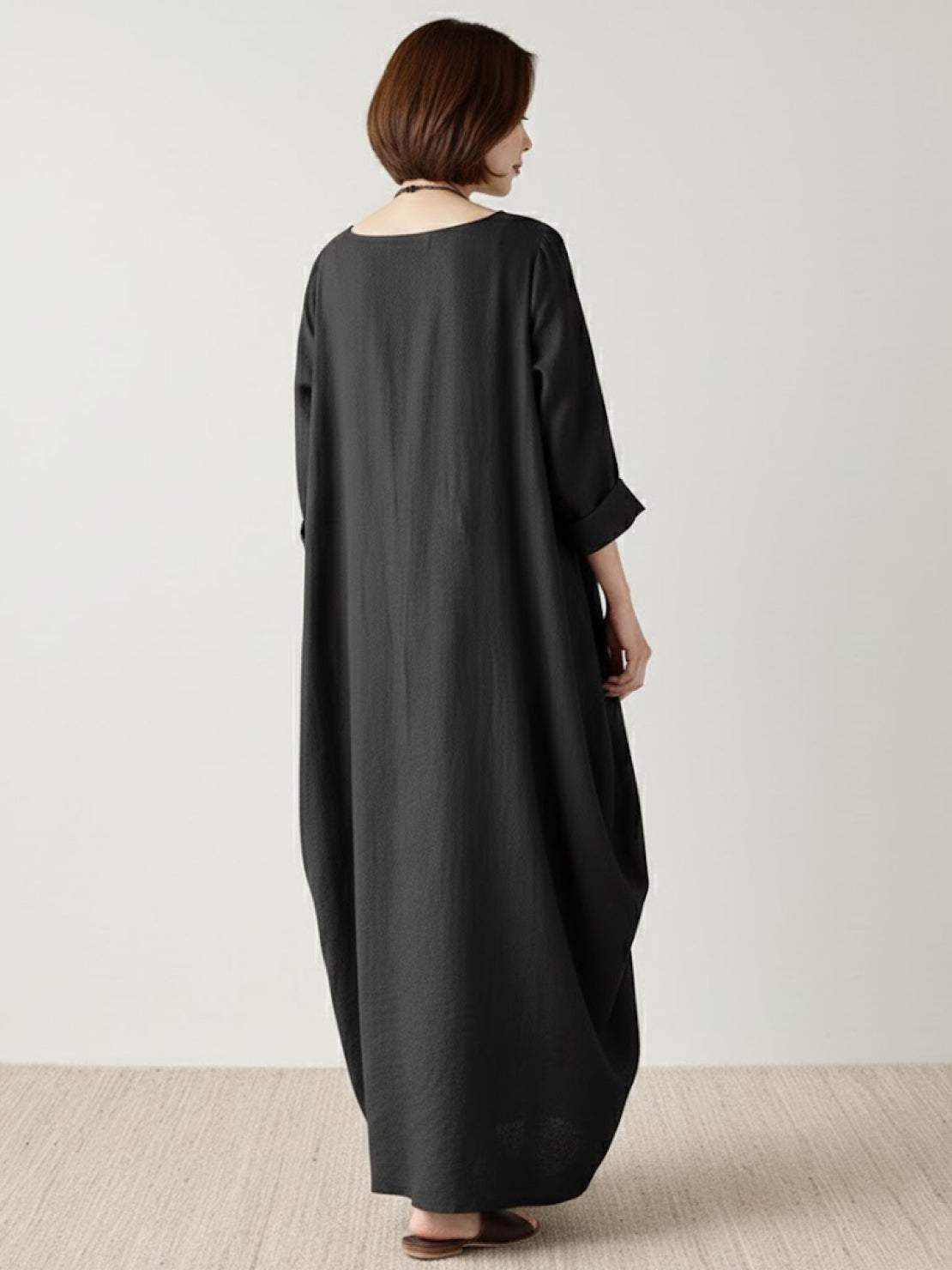 Willow | Women's Oversized Bohemian Maxi Dress with 3/4 Sleeves