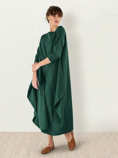 Willow | Women's Oversized Bohemian Maxi Dress with 3/4 Sleeves