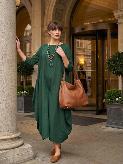 Willow | Women's Oversized Bohemian Maxi Dress with 3/4 Sleeves