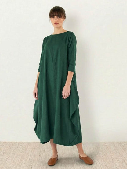 Willow | Women's Oversized Bohemian Maxi Dress with 3/4 Sleeves