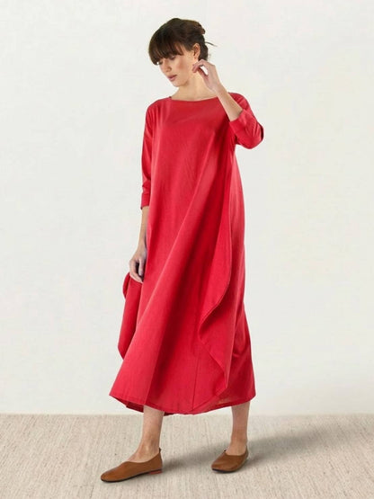 Willow | Women's Oversized Bohemian Maxi Dress with 3/4 Sleeves