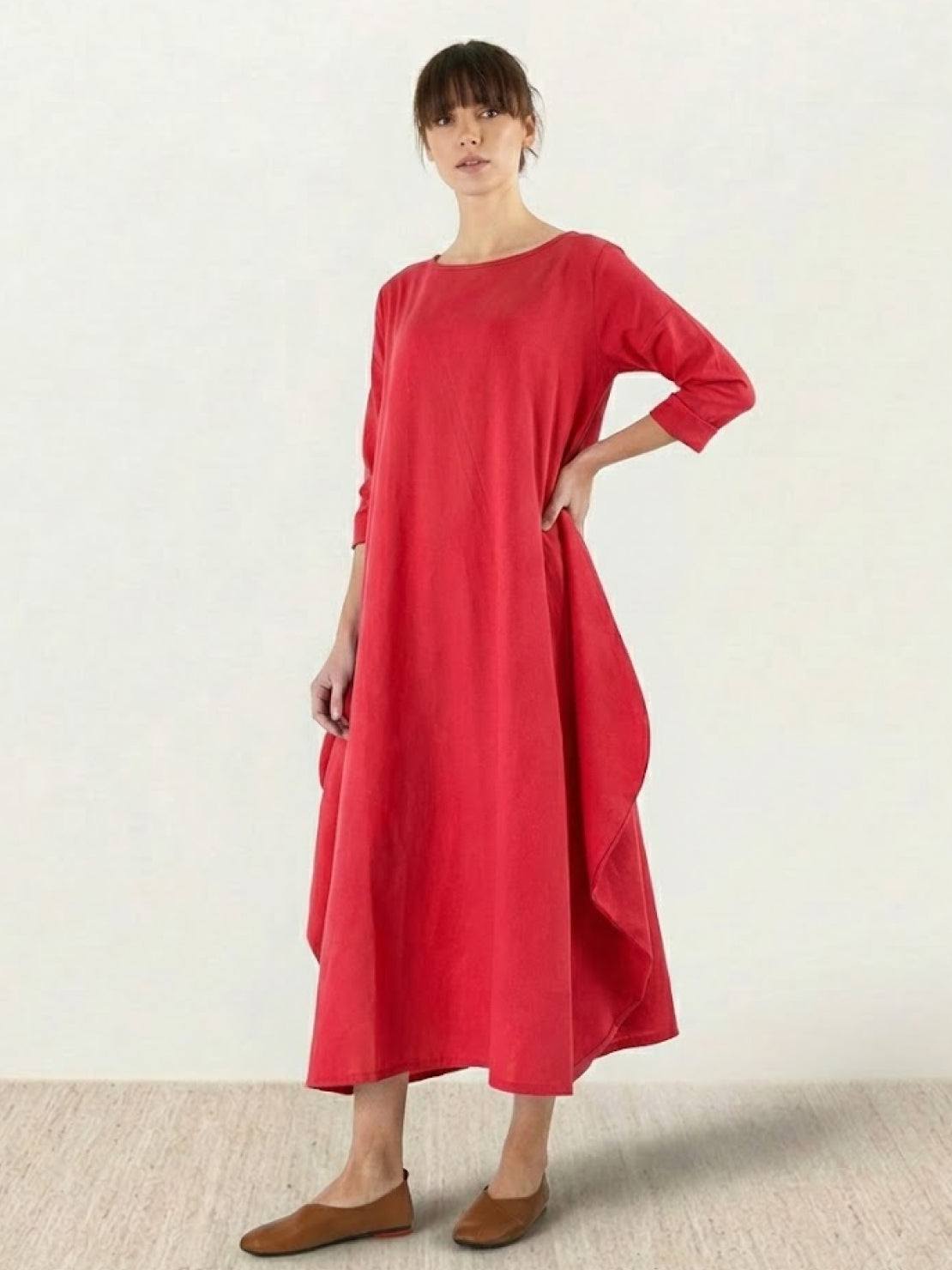 Willow | Women's Oversized Bohemian Maxi Dress with 3/4 Sleeves