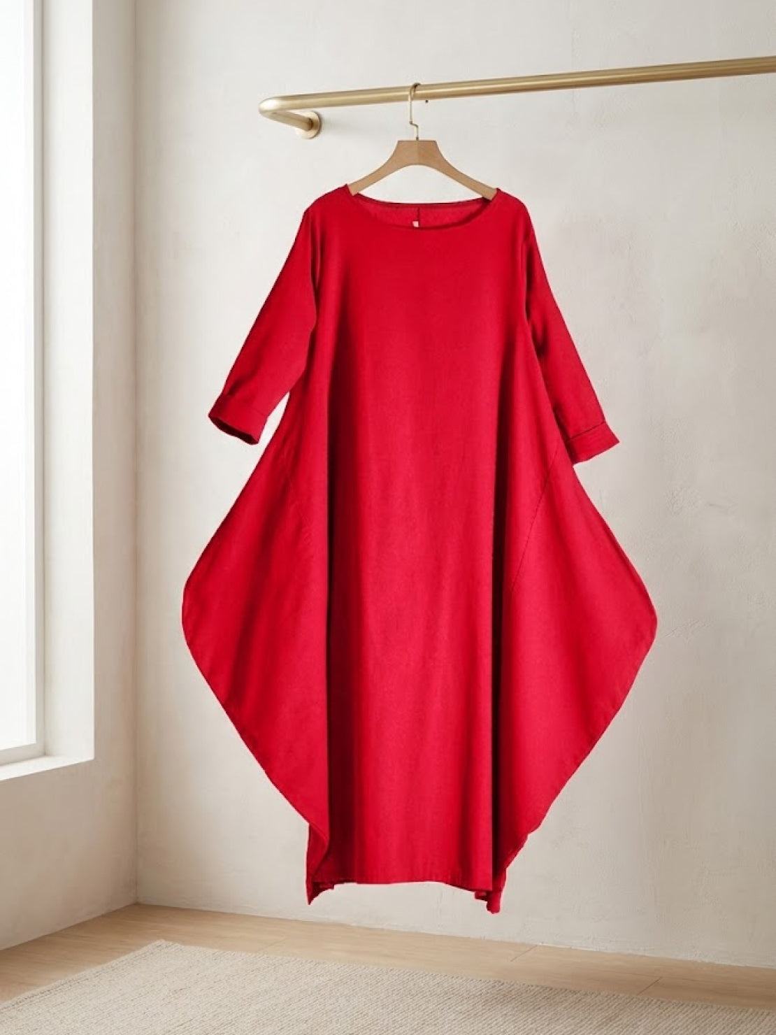 Willow | Women's Oversized Bohemian Maxi Dress with 3/4 Sleeves