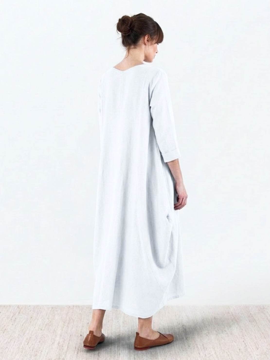 Willow | Women's Oversized Bohemian Maxi Dress with 3/4 Sleeves