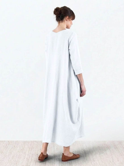 Willow | Women's Oversized Bohemian Maxi Dress with 3/4 Sleeves