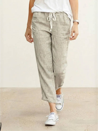 Beatrice | Women's Relaxed Drawstring Straight-Leg Relaxed Pants