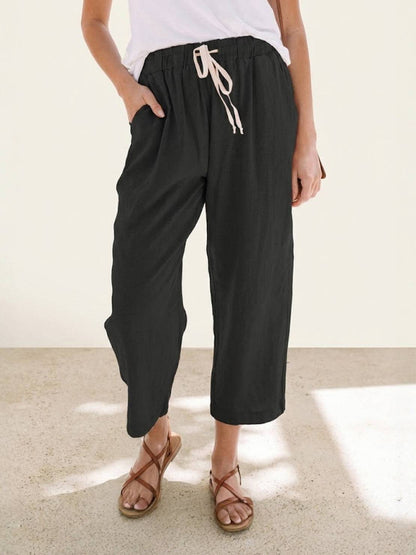 Beatrice | Women's Relaxed Drawstring Straight-Leg Relaxed Pants