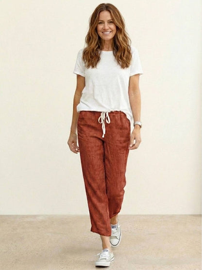 Beatrice | Women's Relaxed Drawstring Straight-Leg Relaxed Pants