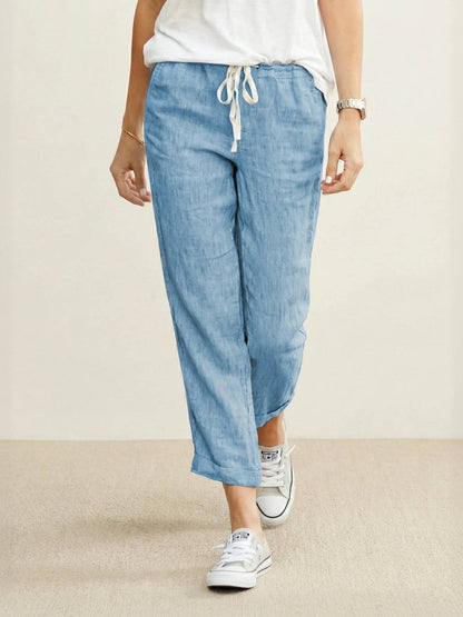 Beatrice | Women's Relaxed Drawstring Straight-Leg Relaxed Pants