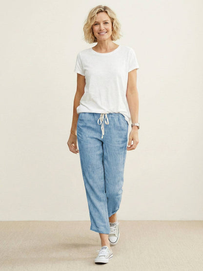 Beatrice | Women's Relaxed Drawstring Straight-Leg Relaxed Pants