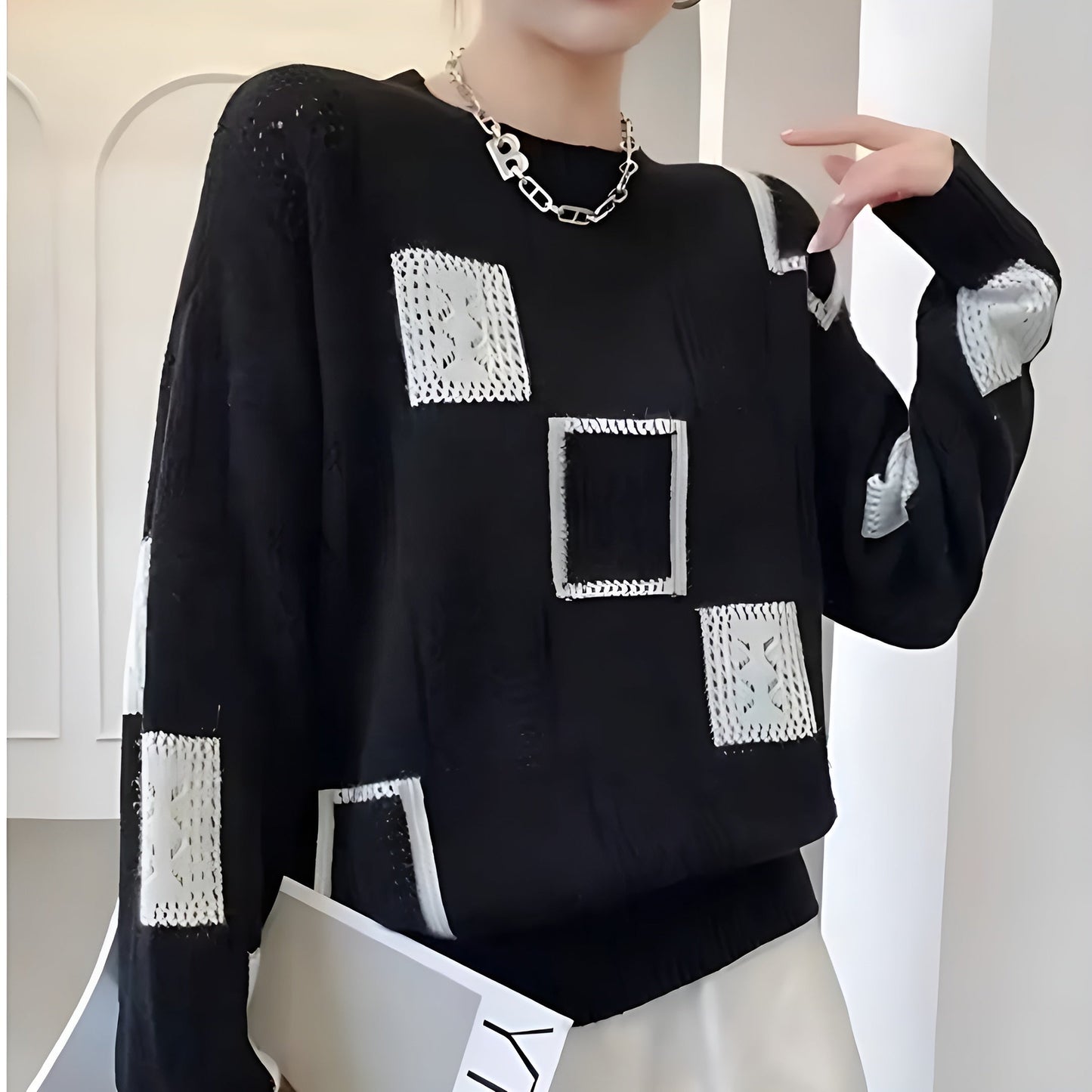 Naomi | Refined Squares Sweater